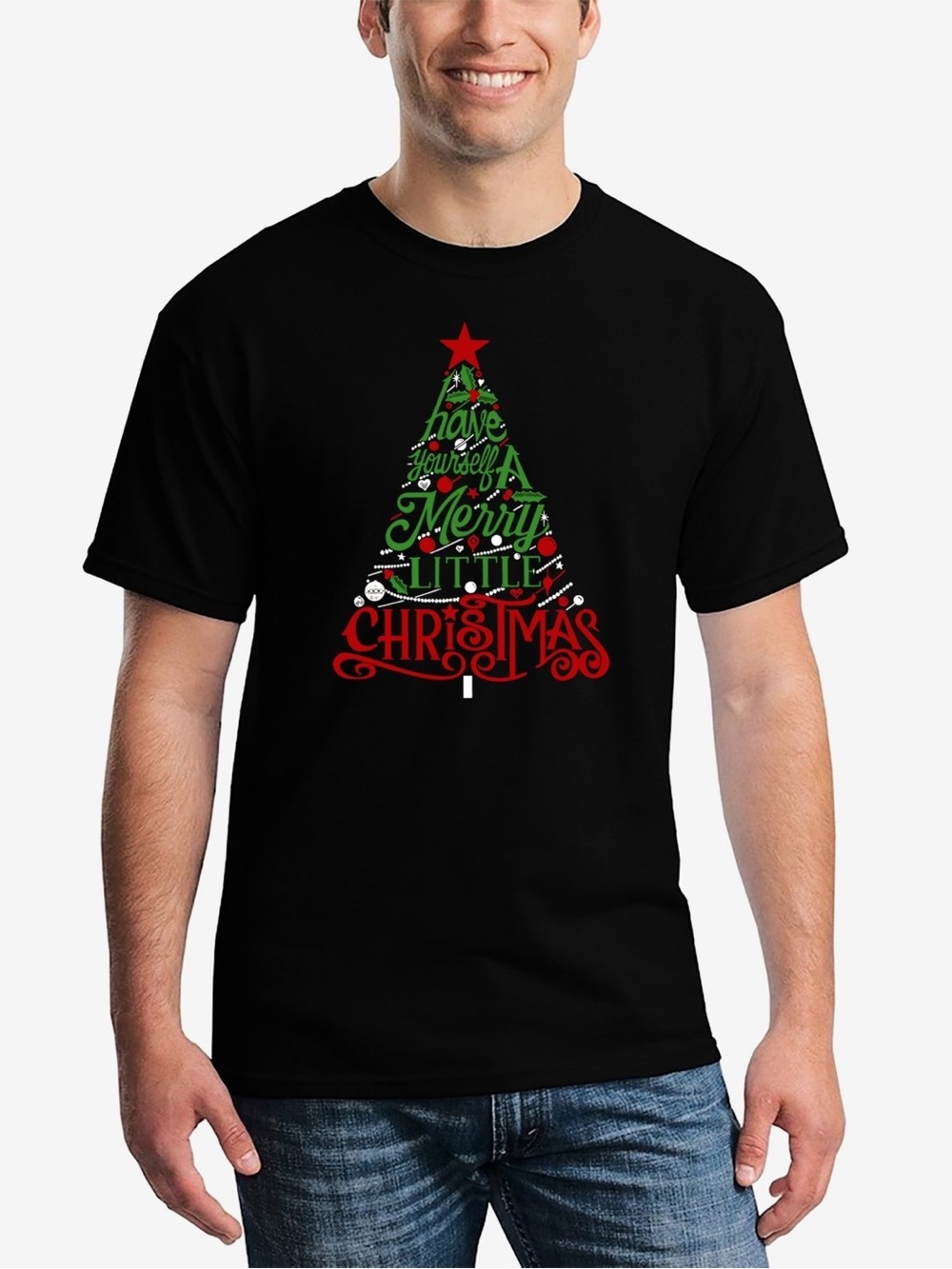 La Pop Art Men's Have Yourself a Merry Little Christmas Word Art NWT